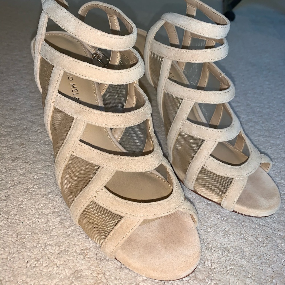 Nude Antonio Melani Mesh Strappy Heels